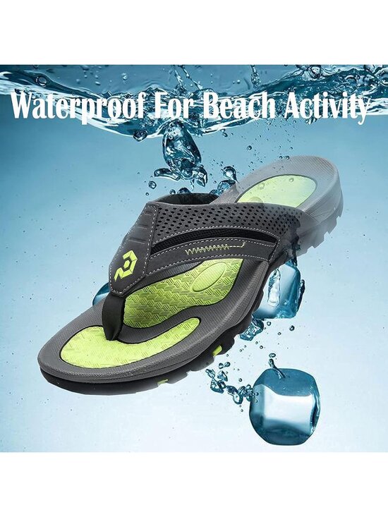 Men\'s Grey Flip-flops Thongs Sandals Durable Comfort Slippers For Casual main image 4